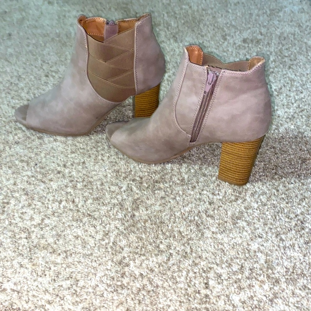 Open toe booties